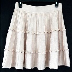 NEW Simplee women or junior pretty skirt Knit Stretchy swing ribbed Blush, M NWT